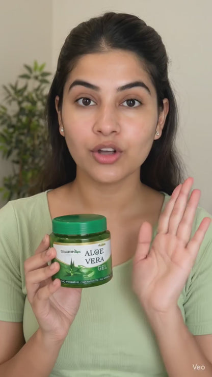 SmartDrops Aloe Vera Gel for Face, Skin & Hair | 100% Natural Hydrating & Soothing Gel | Reduces Acne, Pimples & Dryness | Moisturizing Daily Skin Care Gel | 100g